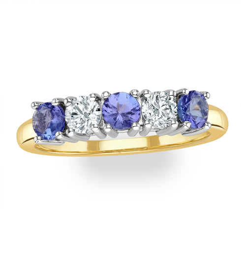 Tanzanite 0.75CT and Diamond Ring 0.40CT 18K Gold FT26